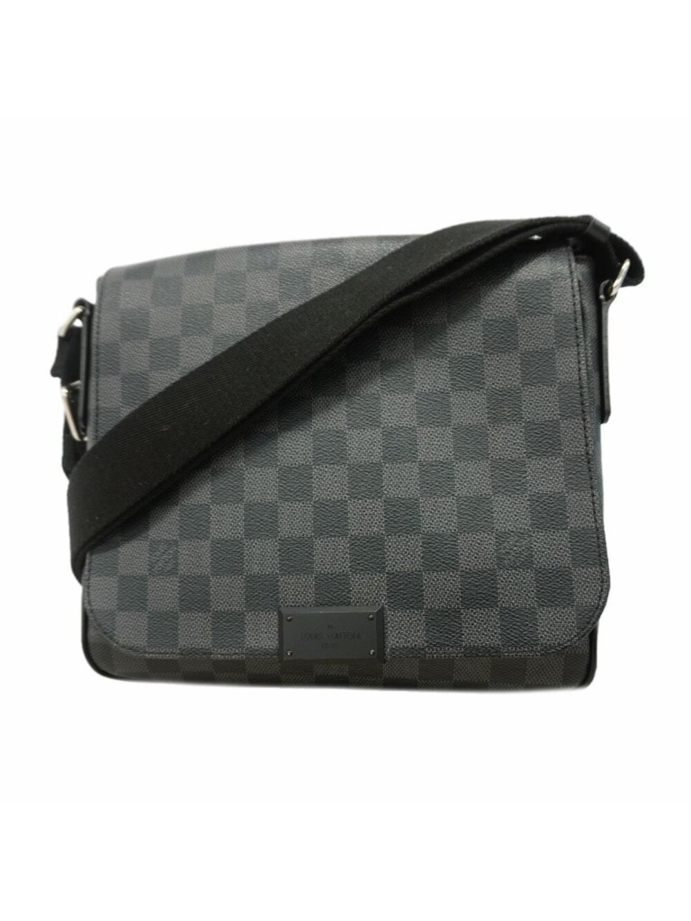 Louis Vuitton Shoulder Bag Damier Graphite District PM Black